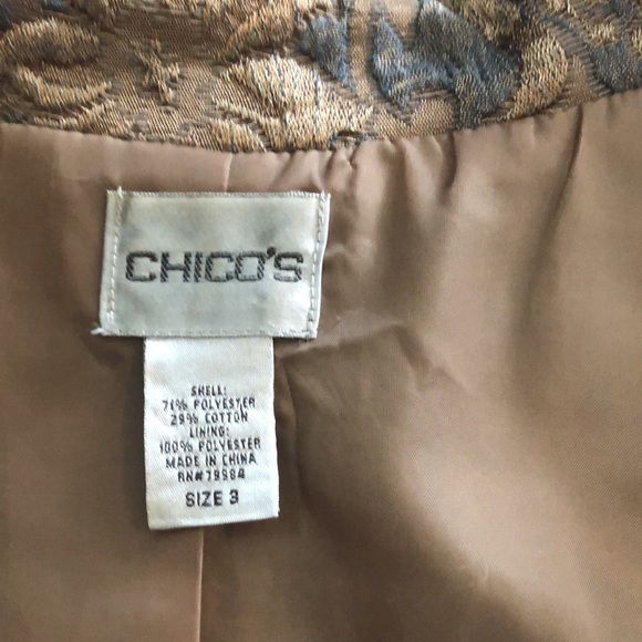Chico’s Brocade Gold Jacket - Picture 6 of 12